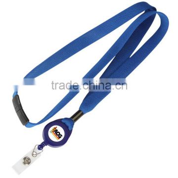 Polyester material regular lanyards with badge reel