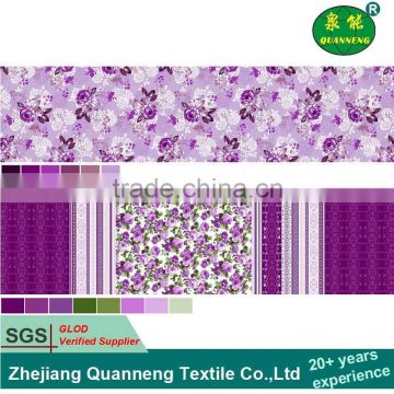 purple flower fabric pigment printing 100% polyester microfiber fabric