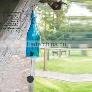 Esschert Design Hanging Garden Decoration Glass Bottle art craft windchime/Wind Chime