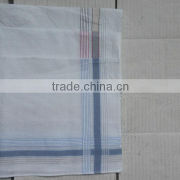 men's yarn dyed cotton handkerchief with satin stripe