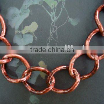 Brown color painted metal necklace chain