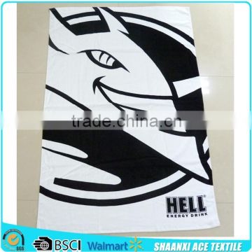 100% cotton black and white printed promotional beach towel
