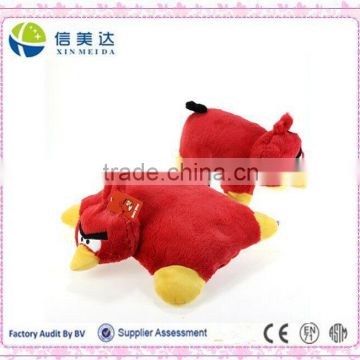 Plush red bird animal shaped pillow