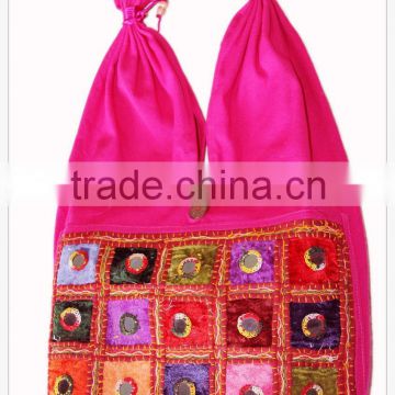 Patchwork Fabric textile Bags made from Used, Recycled Sarees