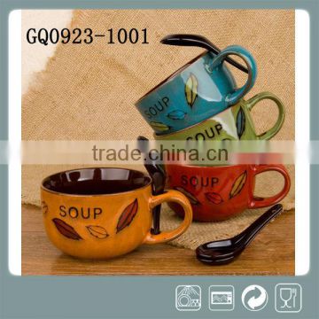 400cc Reactive glazes soup mug set