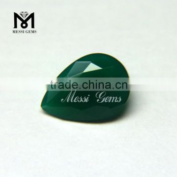 2015 Chinese Wholesale Pear Cut 7*10 mm Agate Green Stone