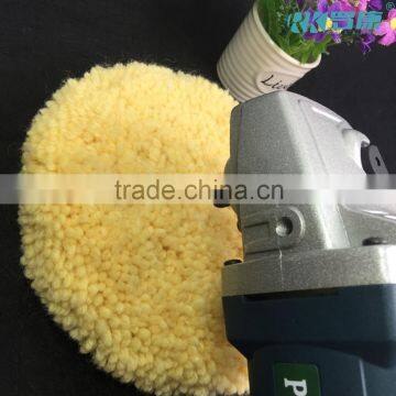 7'' 8''polisher and buffer soft double side wool bonnet and pad with hook and loop for polishing or buffing