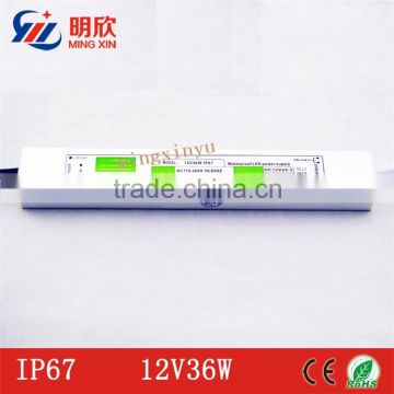 high quality waterproof 12v 36w led drivers IP66 IP67 power supply for led light 3 years warranty