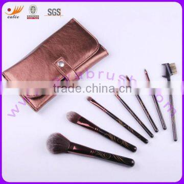 OEM Professional Travel Cosmetic Brush set with 7pcs in pouch