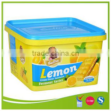 2.7L IML cookies plastic container with blue lid