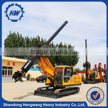 Weichai6105ZLY4 diesel hyaulic wheel mounted rotary drilling rig with cab