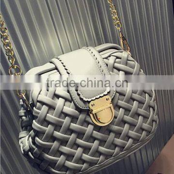 DY0133 Europea retro fashion knitted leather chain mini bag