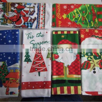 microfiber material Christmas design printed hand face kitchen sport use towel