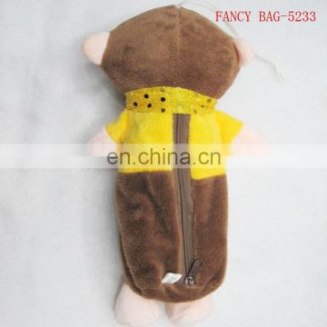 Custom Lovely Kids Pencil Bag Monkey shaped cheap Wholesale