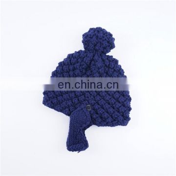 Buddha head wool hat day single autumn and winter women knitted ear cap hand weaving hat