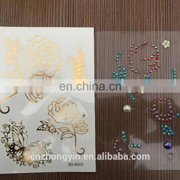 NEW golden and fashionable rhinestone tattoo sticker,