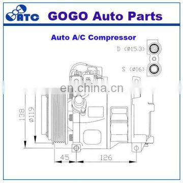 6CA17C Air Conditioning Compressor FOR M.BENZ CLASE W202 C180/C200/C220/C280/C36 OEM 4471002480 / 4471002485 / 4471009053