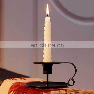 Wholesale Metal Candle Holder Black Iron Candlestick French Candle Tray Circle Candle Holder For Party Decorations Home Decor