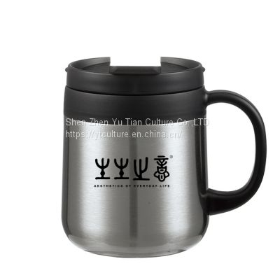 Customized Stainless steel insulated cup 350ml water cup with handle One dual-use office cup Mug