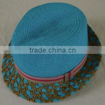 fashion cheap fedora hats/paper straw hats for summer hot sale
