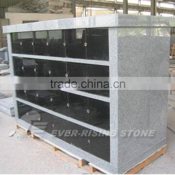 Forty-eight niche grey granite Columbarium