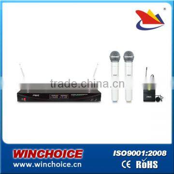 uhf dual channel wireless microphone system