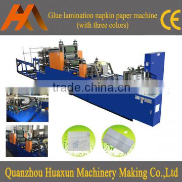 Automatic embossing printing folding tissue napkin paper machine plant