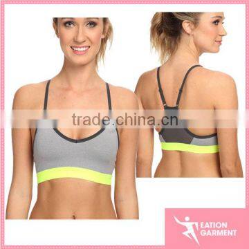 Custom contrast color Ladies sports bra wholesale yoga bra