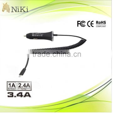 Nice Design USB Cable 5V 3.4A Car Charger with CE/FCC/ROHS Certificate