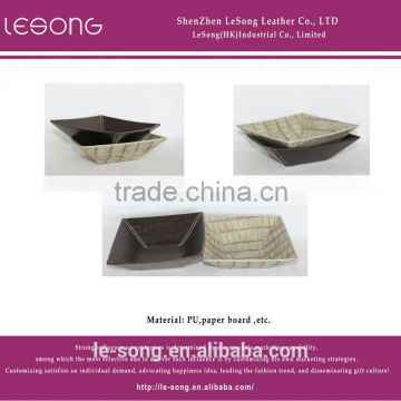Square High Quality PU Cardboard Storage Plate Tray For Sundries