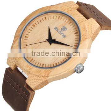SKONE 9435 real leather cheap custom logo watches