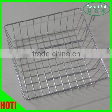 Metal Wire Basket Hanging Display for Grid Wall