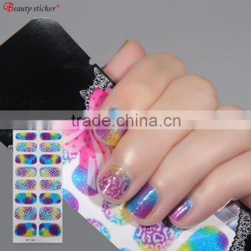 Color Changing Patterned Glitter Nail Stickers