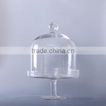 glass cake stand with glass dome cover