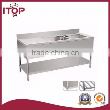 stainless steel Practical Double kitchen sinks Bench