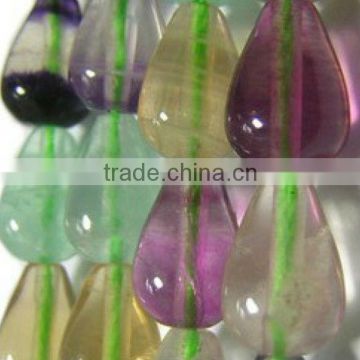 10*16mm natural fluorite teardrop cut loose beads for Jewelry making