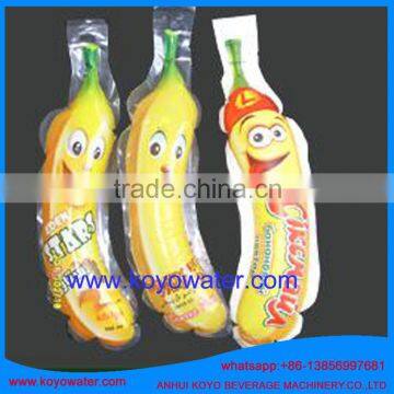 orange juice bottle shaped pouch filling sealing packing machine