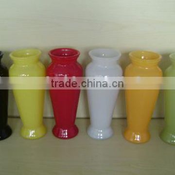 Colored glass vases for garden