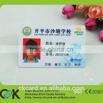 High quality plastic photo school student card OEM service