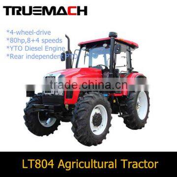 80HP Agricultural Farm Tractor With 4 Wheels Drive