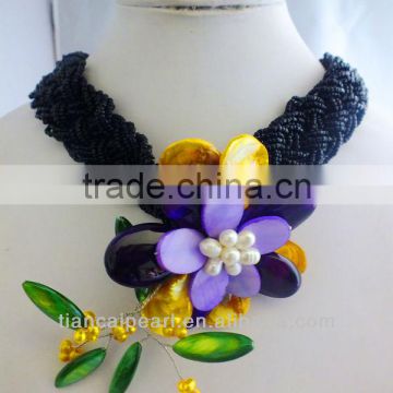 Clearence!!! DC135fashion popular pearl flower necklace for african bride wedding