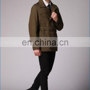 Spring Fashion Men's Windproof Trench Coat with Midtie