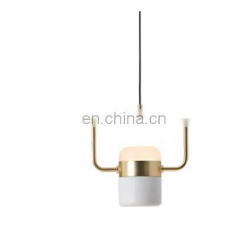 modern simple Vintage industrial wrought iron white acrylic hanging pendant lamp