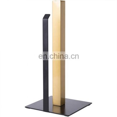 Rose Gold Free Tissue Roll Toilet Metal Standing Paper Towel Holder For Bathroom Kitchen