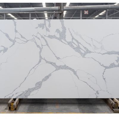 Code：8088，Calacatta artificial stone quartz slab kitchen countertops