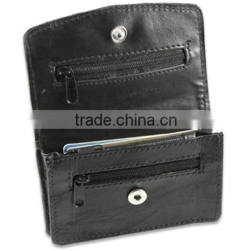 Hot sale leather change purses with card holder zipper pockets men coin purse