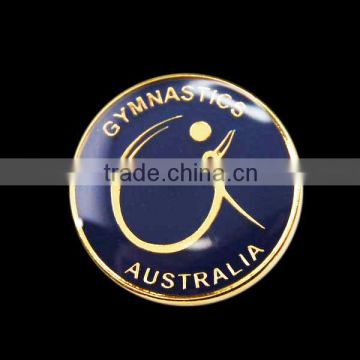 gymnastics sports epoxy lapel pins,metal pin badge with your own design