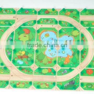Wooden toy train tracks set for kids
