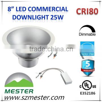 1800lm 25W led commercial down, down light 8inch, 8 Inch Energy Star 2700k LED Downlight