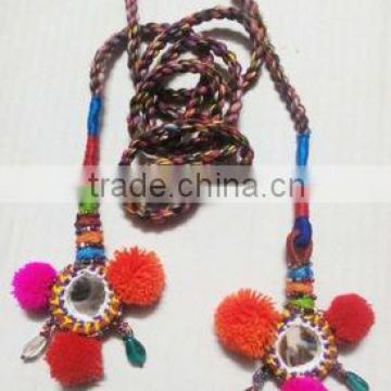 New Indian Handmade Vintage Banjara Tassels Belt Antique Hand Embroidered Mirror Work Ethnic Waist Band Tribal Kutch Belt